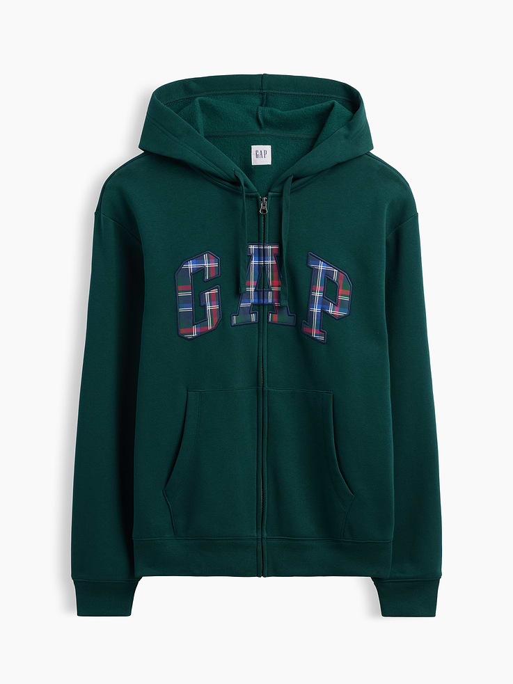 Image 4 of 4, Relaxed Gap Logo Zip Hoodie