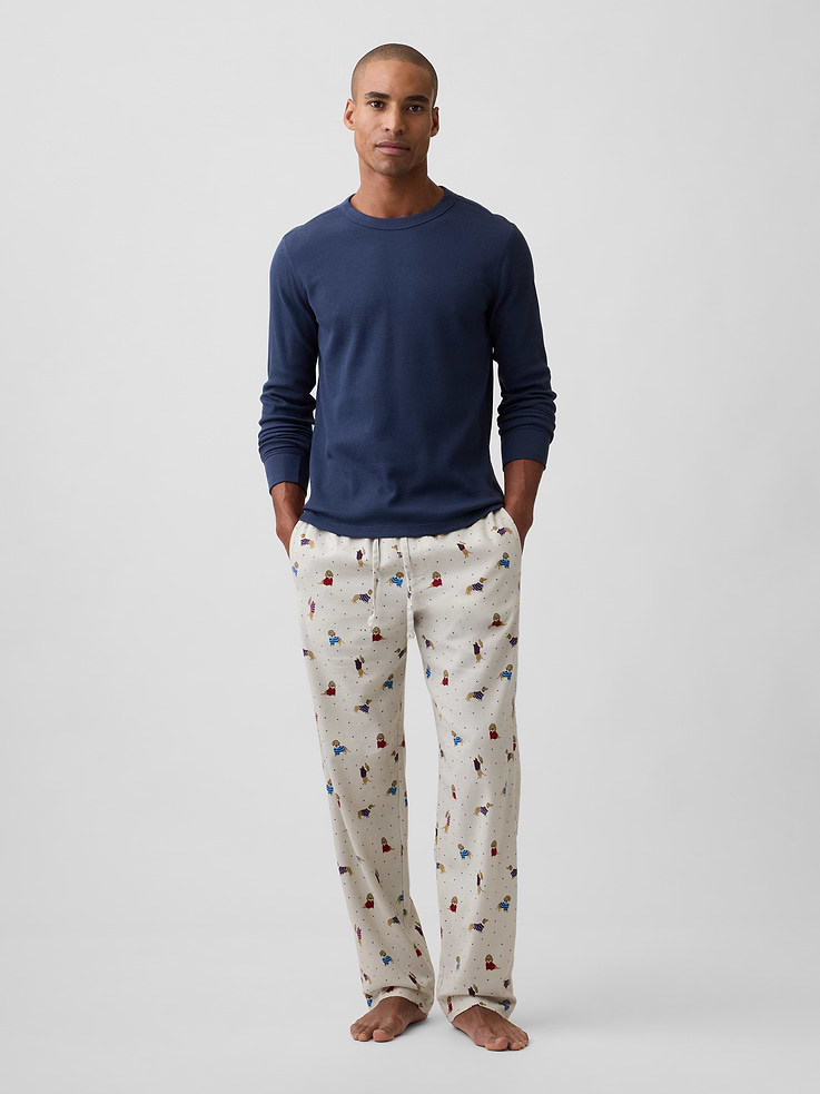 Image 1 of 4, Smooth flannel sleep pants., Drawcord ties at elasticized waist, faux fly., On-seam pockets., Select styles have allover print or plaid., Shop matching PJs for all., This product was made in a factory that invests in gender equity and women’s empowerment through RISE. Learn more at, Product #1178714