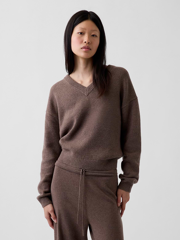 CashSoft Oversized V-Neck Sweater