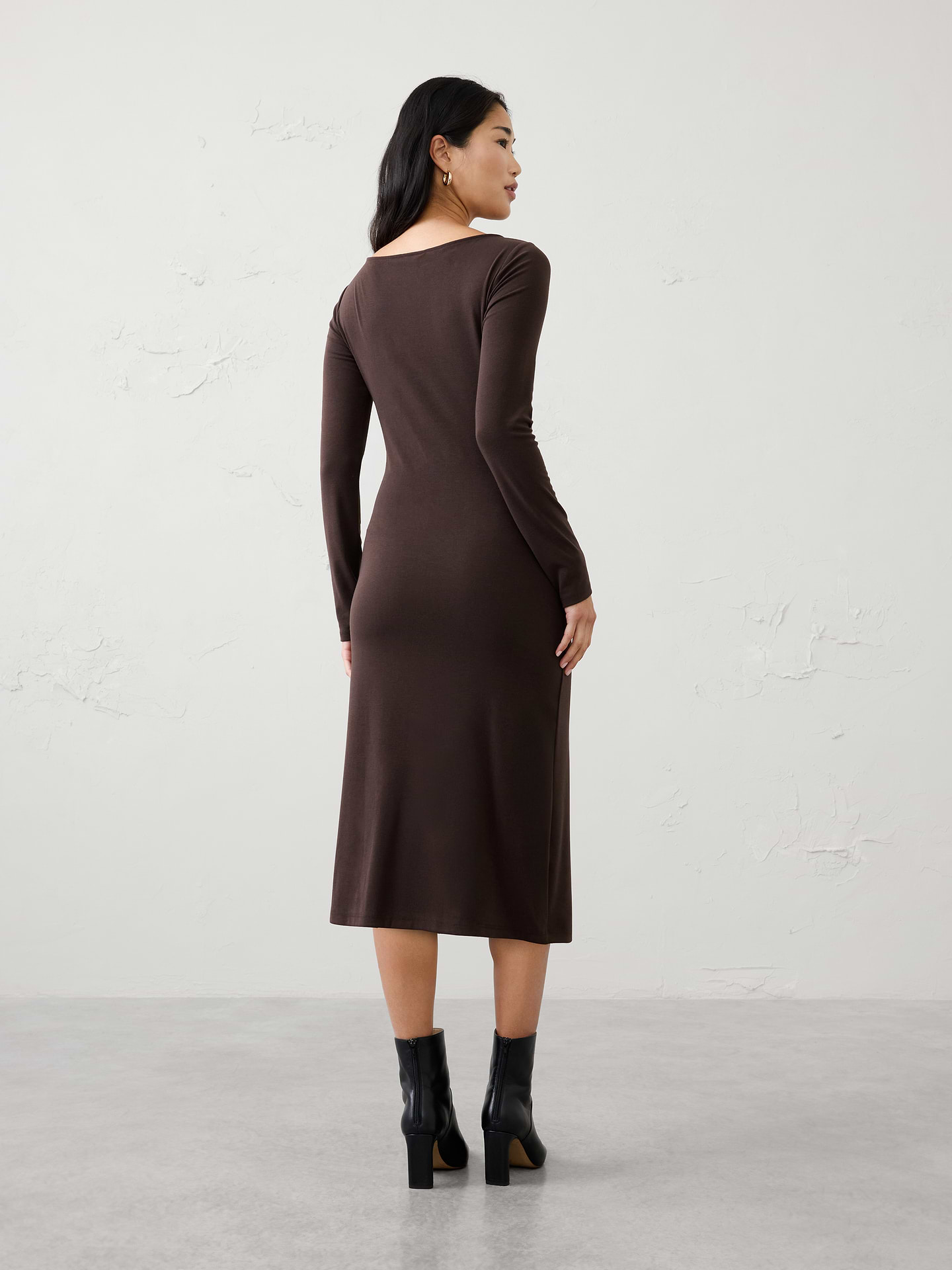 Image 2 of 3, Cozy Rib Draped Midi Dress