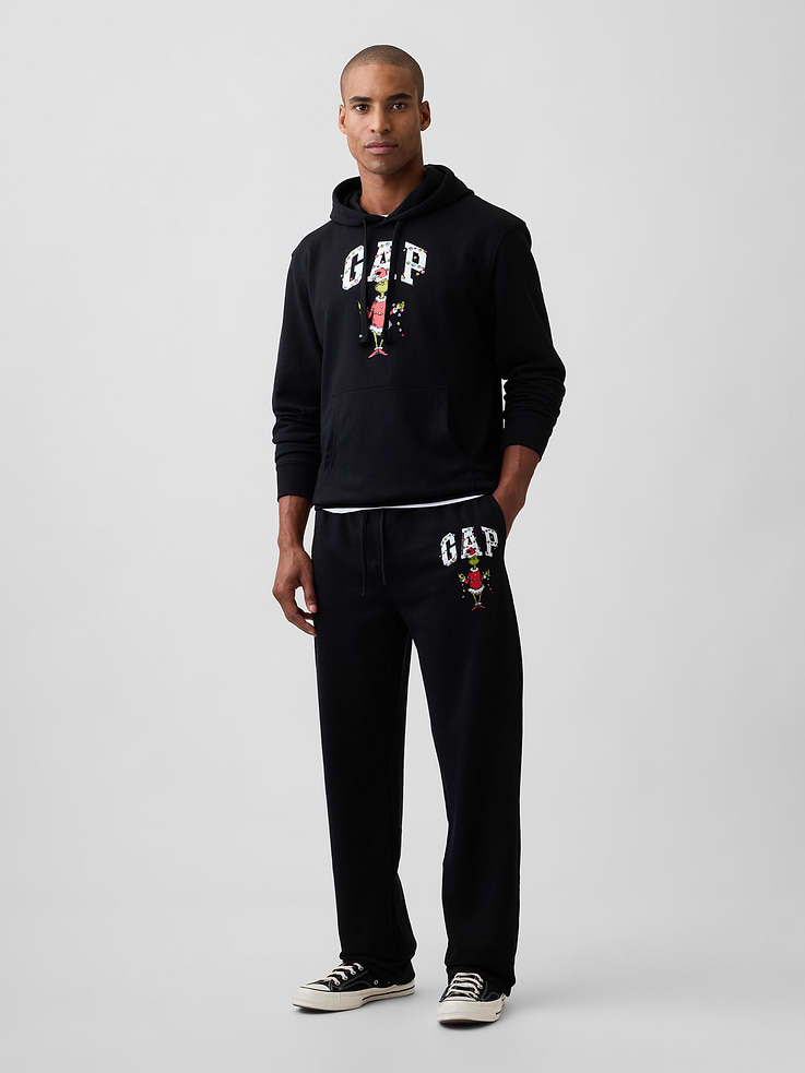Image 1 of 4, Soft, comfy fleece., Drawcord ties at elasticized waist, faux fly., On-seam pockets., Gap logo with Dr. Seuss graphic at hip., Product #1189435