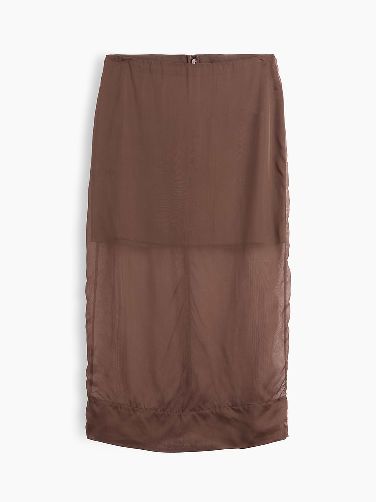 Image 6 of 6, Sheer Organza Maxi Skirt