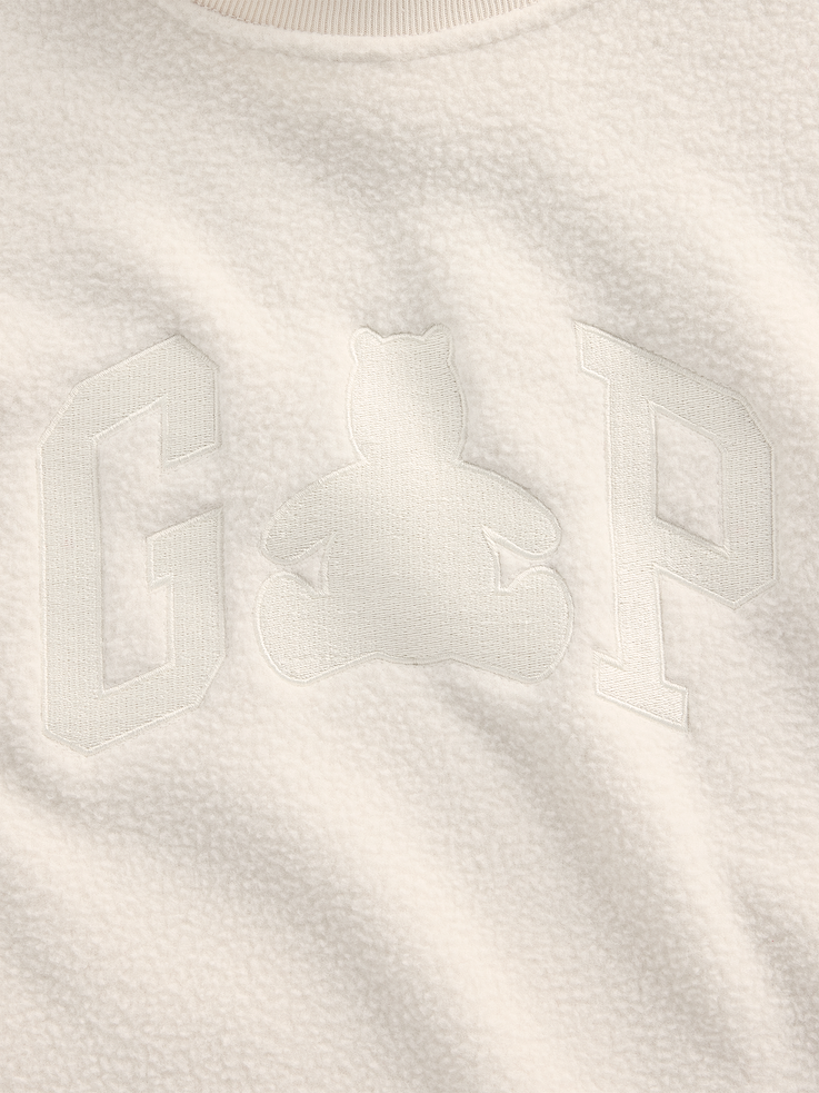 Image 4 of 6, Kids Sherpa Oversized Mockneck Logo Sweatshirt