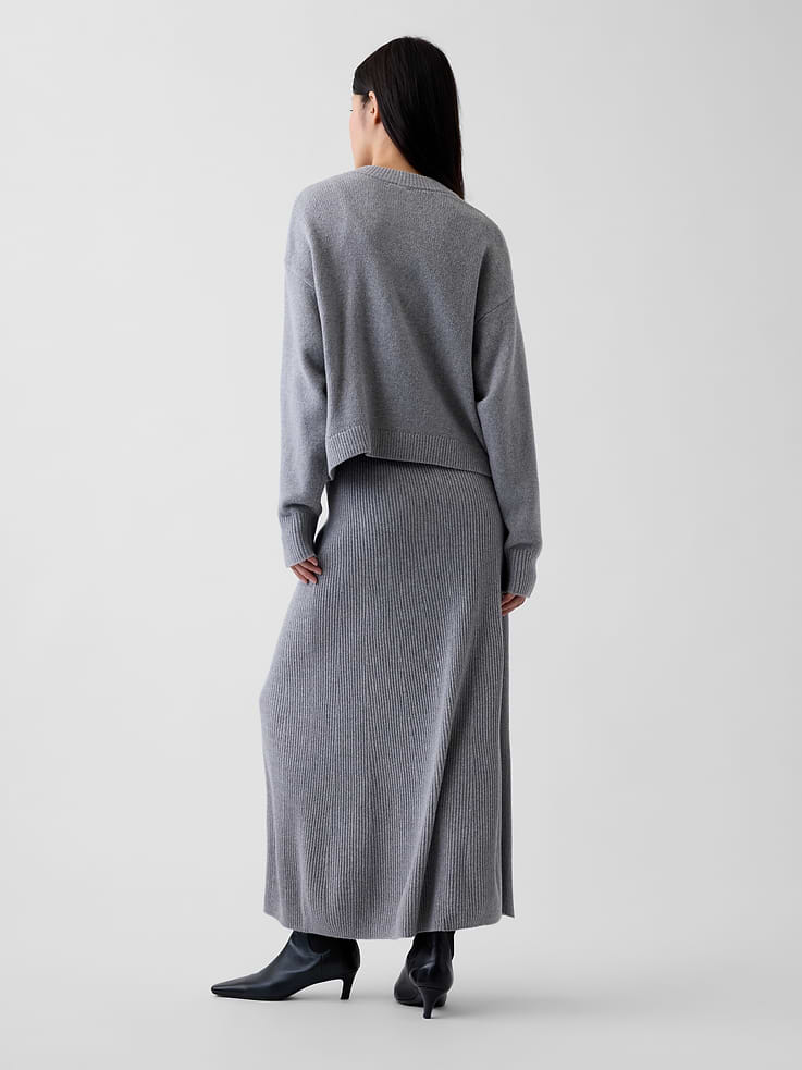 Image 2 of 6, CashSoft Rib Sweater Maxi Skirt