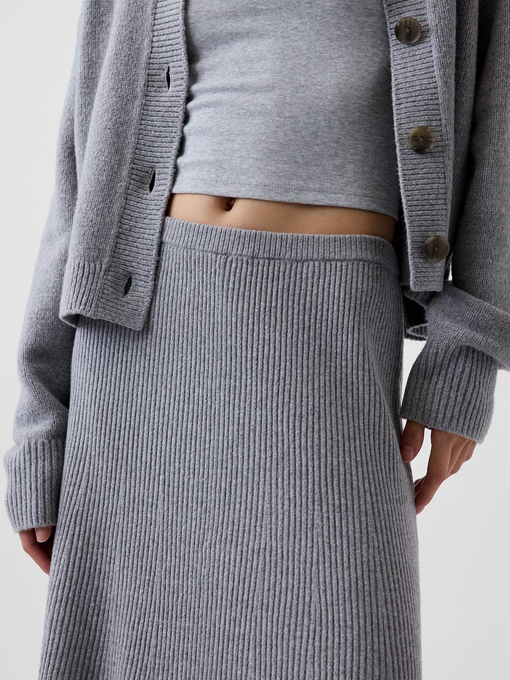 Image 4 of 6, CashSoft Rib Sweater Maxi Skirt