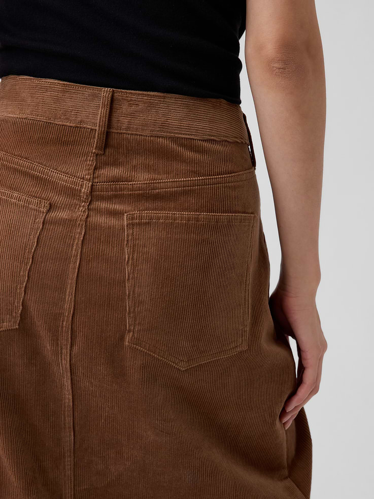 Image 4 of 5, Corduroy Knee-Length Skirt
