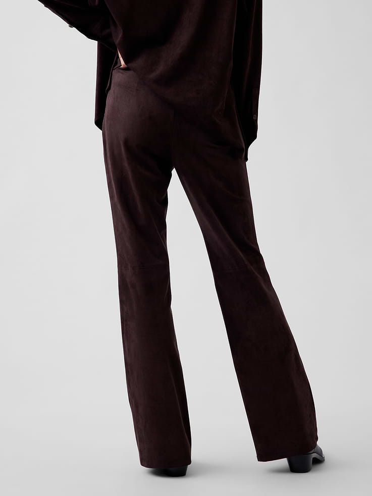 Image 5 of 8, Low Rise Vegan Suede Boot Pants