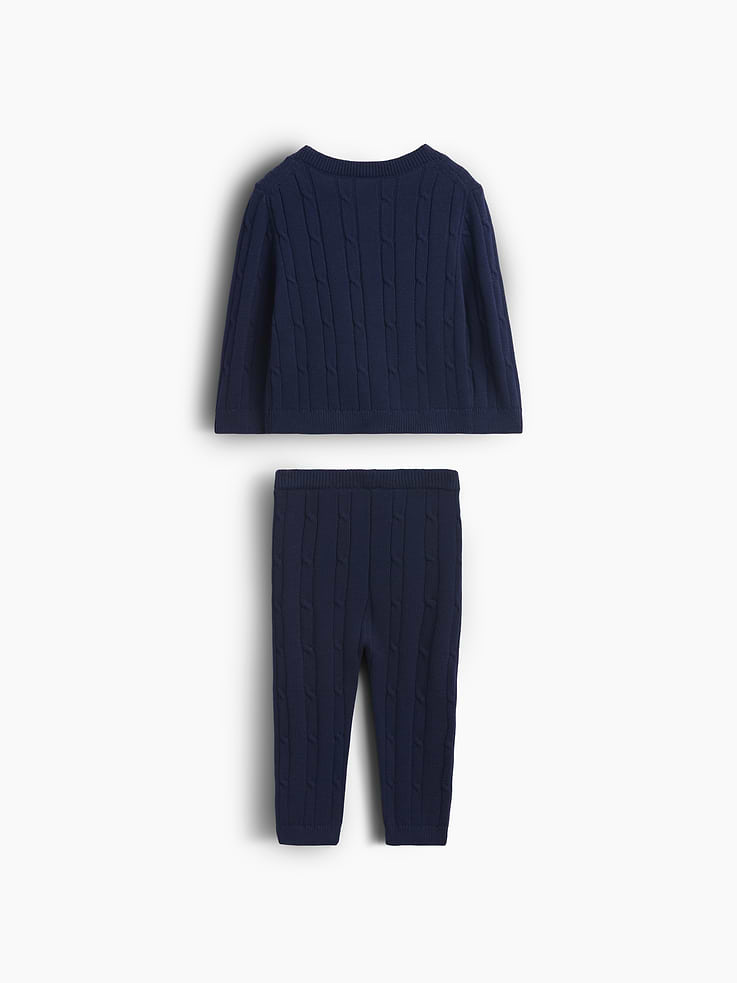 Image 2 de 3, Ensemble avec cardigan en tricot torsadé pour Bébé
