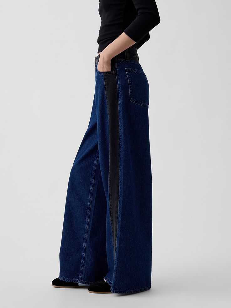 Image 3 of 6, Mid Rise UltraSoft Tonal Baggy Jeans