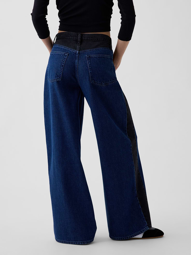 Image 4 of 6, Mid Rise UltraSoft Tonal Baggy Jeans