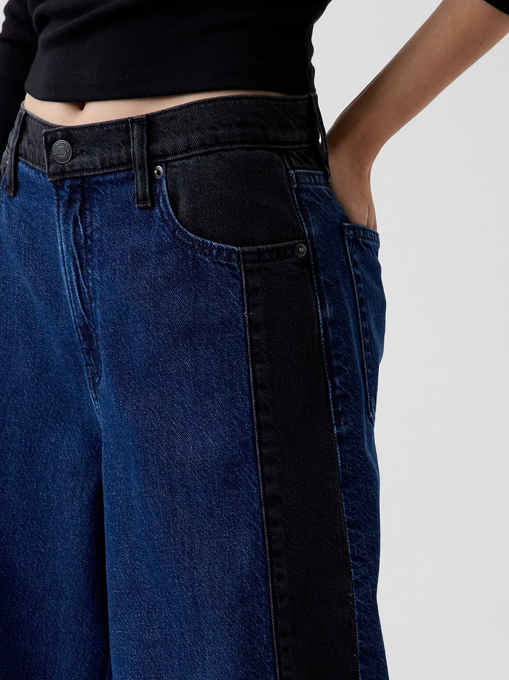 Image 5 of 6, Mid Rise UltraSoft Tonal Baggy Jeans