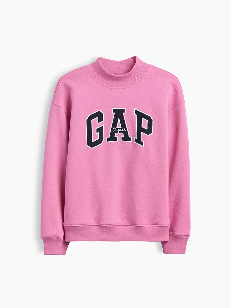Image 5 of 5, Kids VintageSoft Oversized Mockneck Logo Sweatshirt