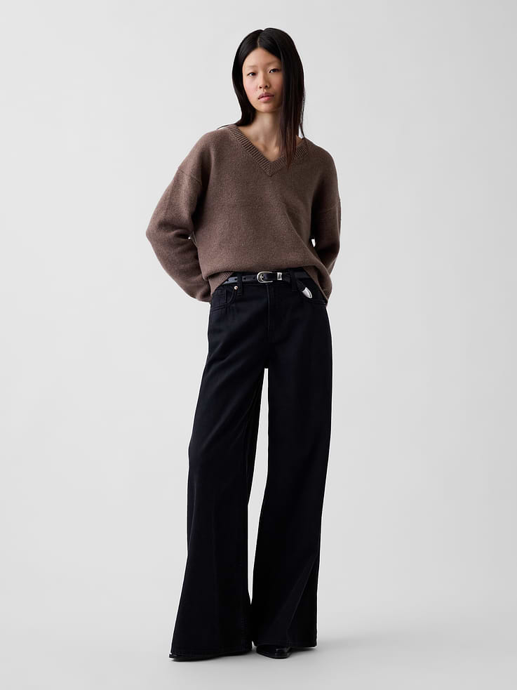 Image 2 of 6, CashSoft Oversized V-Neck Sweater