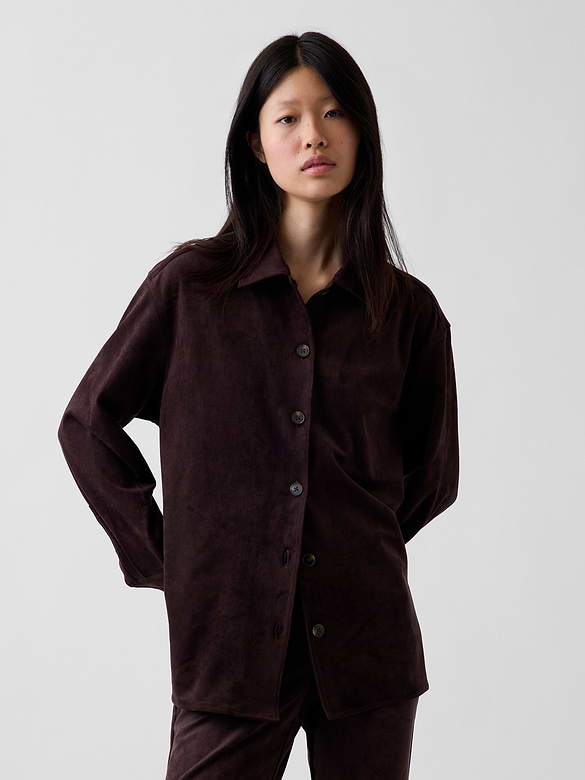Relaxed Vegan Suede Shirt