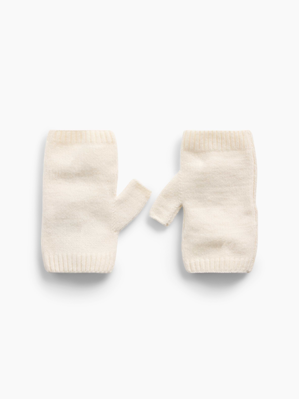 Image 1 of 2, Supersoft knit cotton-blend fingerless mittens., Ribbed hem., This product was made in a factory that invests in gender equity and women’s empowerment through RISE. Learn more at gapinc.com/equity ., Product #1184796
