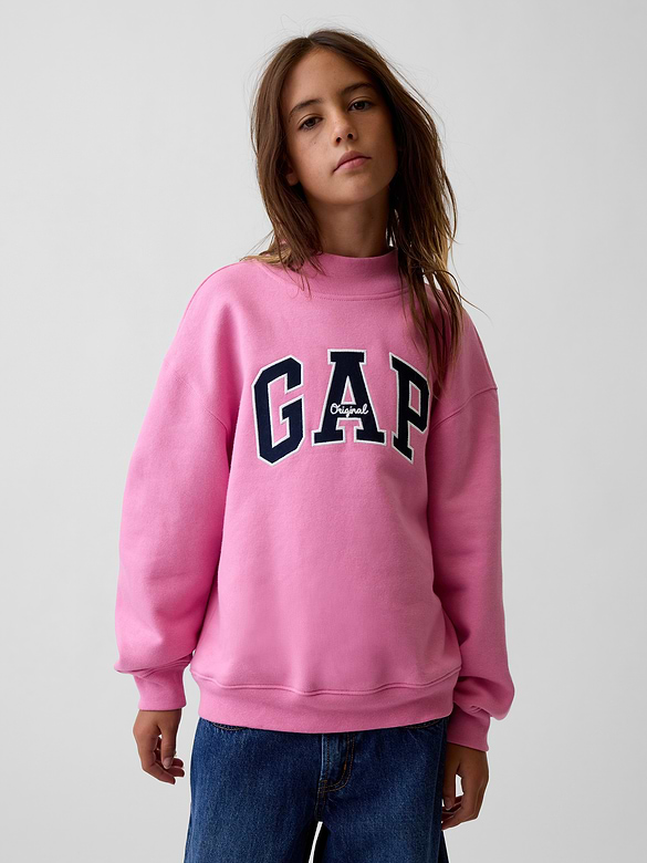 Kids VintageSoft Oversized Mockneck Logo Sweatshirt