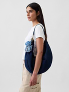 Image 2 of 6, Large Denim Crescent Bag