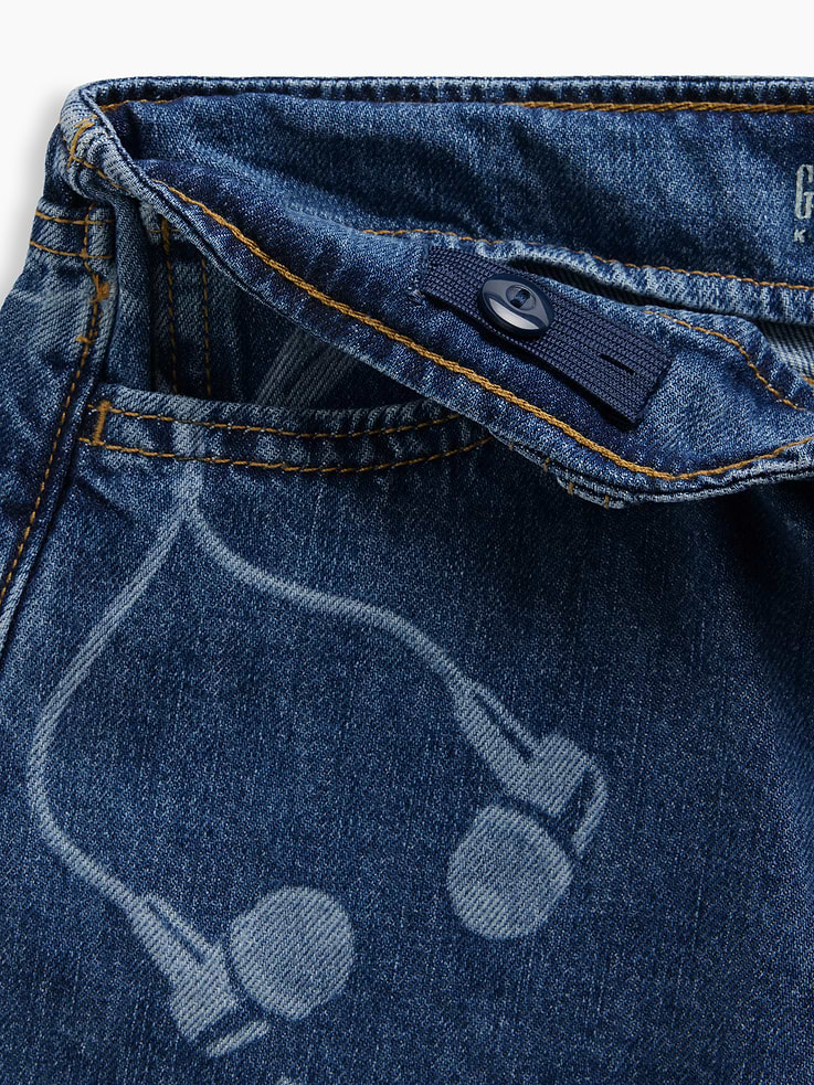 Image 5 of 6, Kids Low Rise Laser-Print Baggy Jeans