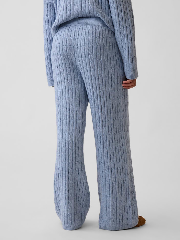 Image 3 de 5, Pantalon à jambe large en tricot torsadé Effet cachemire
