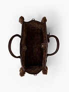Image 7 of 7, Sherpa-Lined Vegan Suede Five Pocket Tote