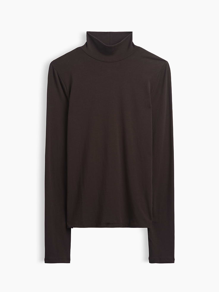 Image 1 of 2, Stretch jersey knit., Long sleeves., Mockneck., Product #1179576