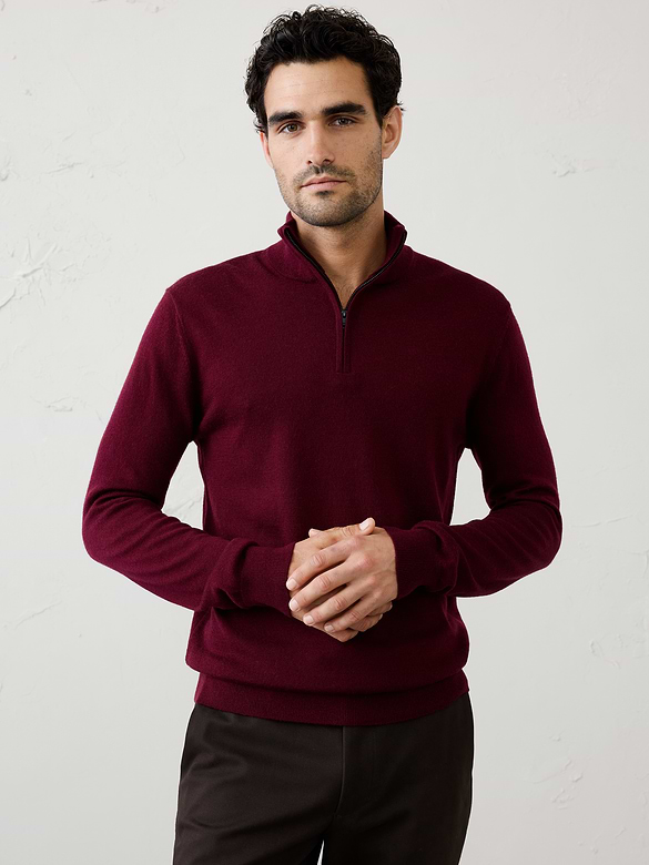Merino Wool Quarter-Zip Sweater