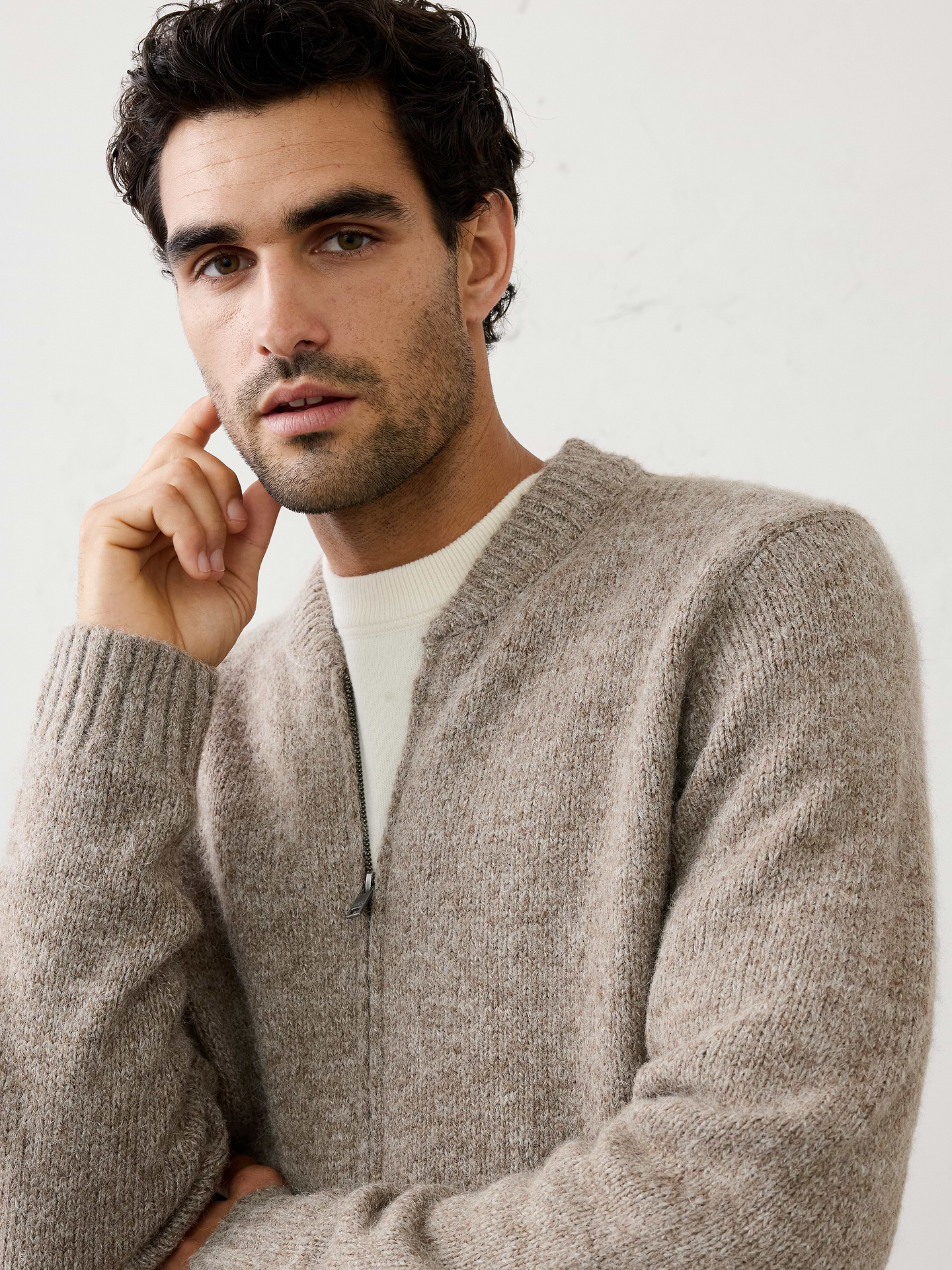 Image 3 of 4, Bomber Sweater Jacket