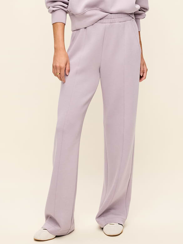 High-Waisted Bounce Fleece Wide-Leg Sweatpants