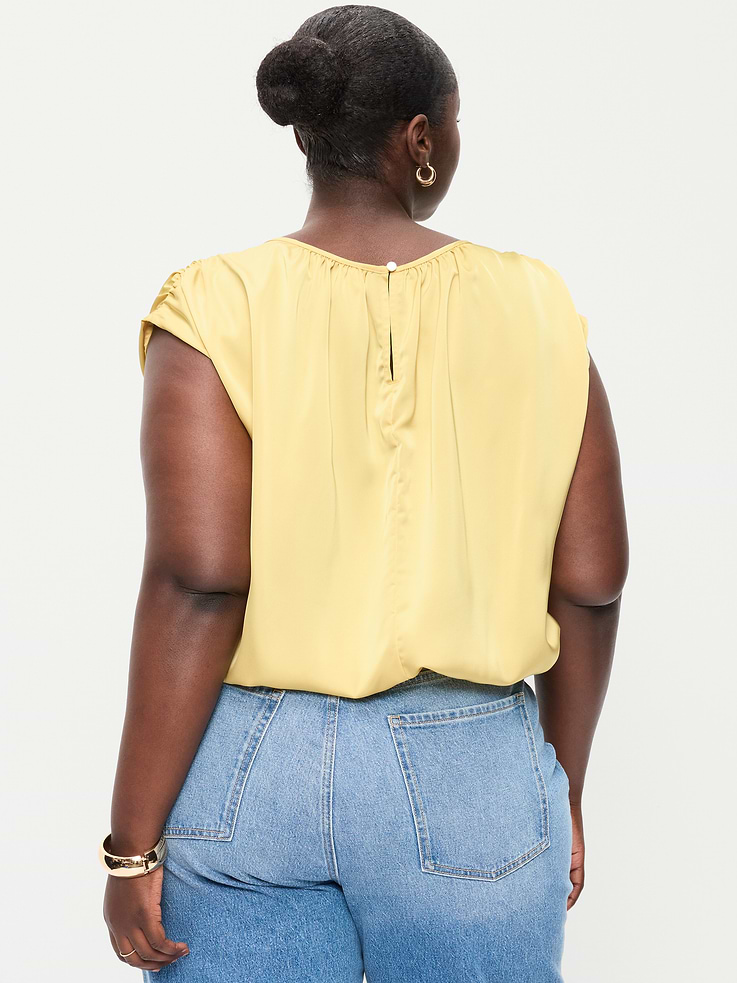 Image 3 of 4, Boatneck Drapey Bubble-Hem Top