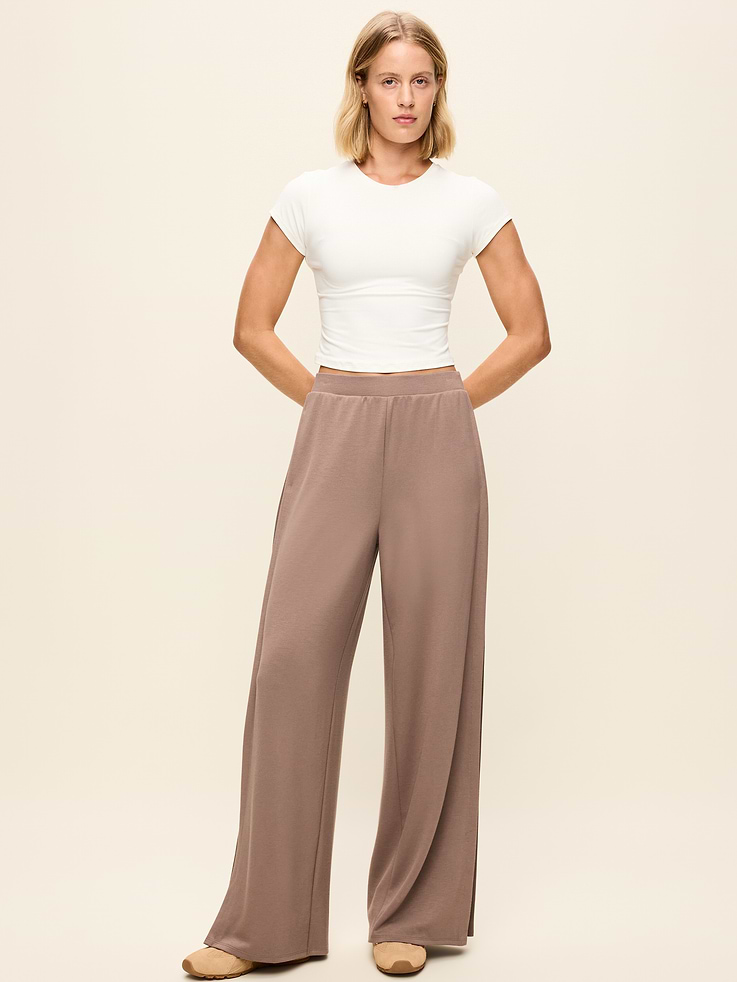 Image 2 of 8, High-Waisted Bounce Lite Drapey Wide-Leg Pleated Pants