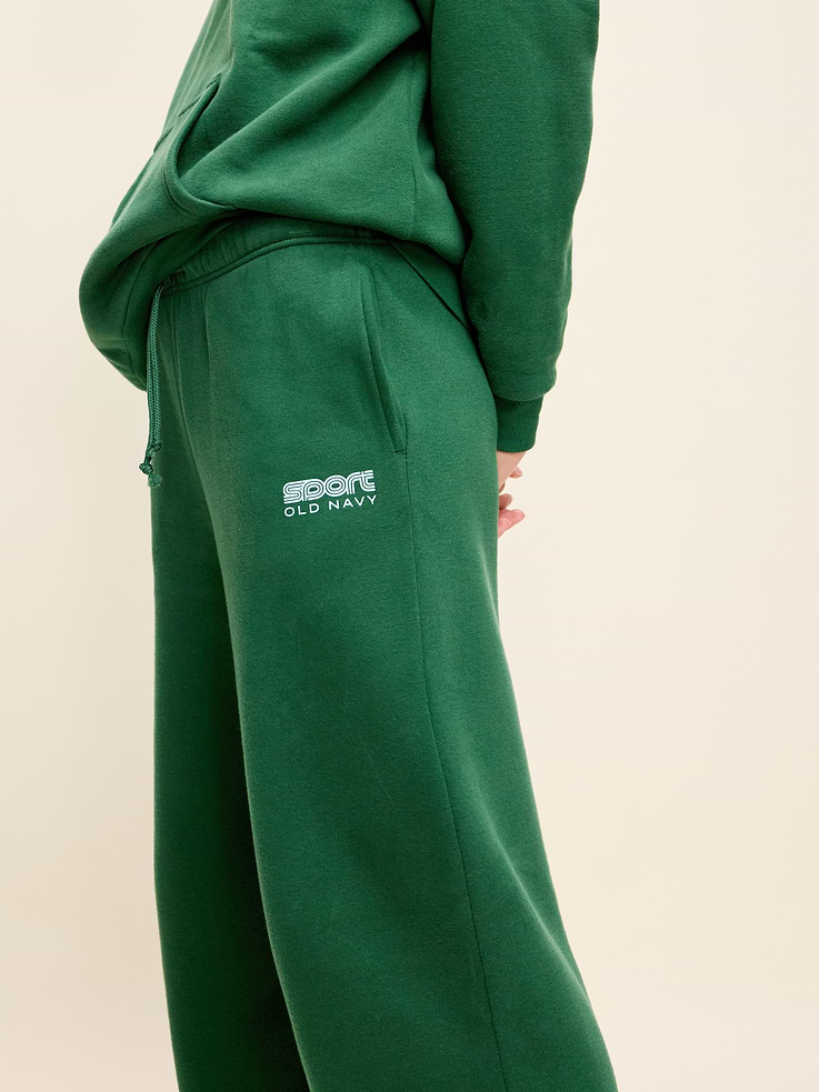 Image 5 of 7, Mid-Rise Baseline Fleece Wide-Leg Sweatpants