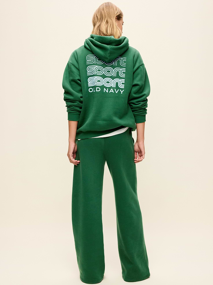 Image 3 of 7, Mid-Rise Baseline Fleece Wide-Leg Sweatpants