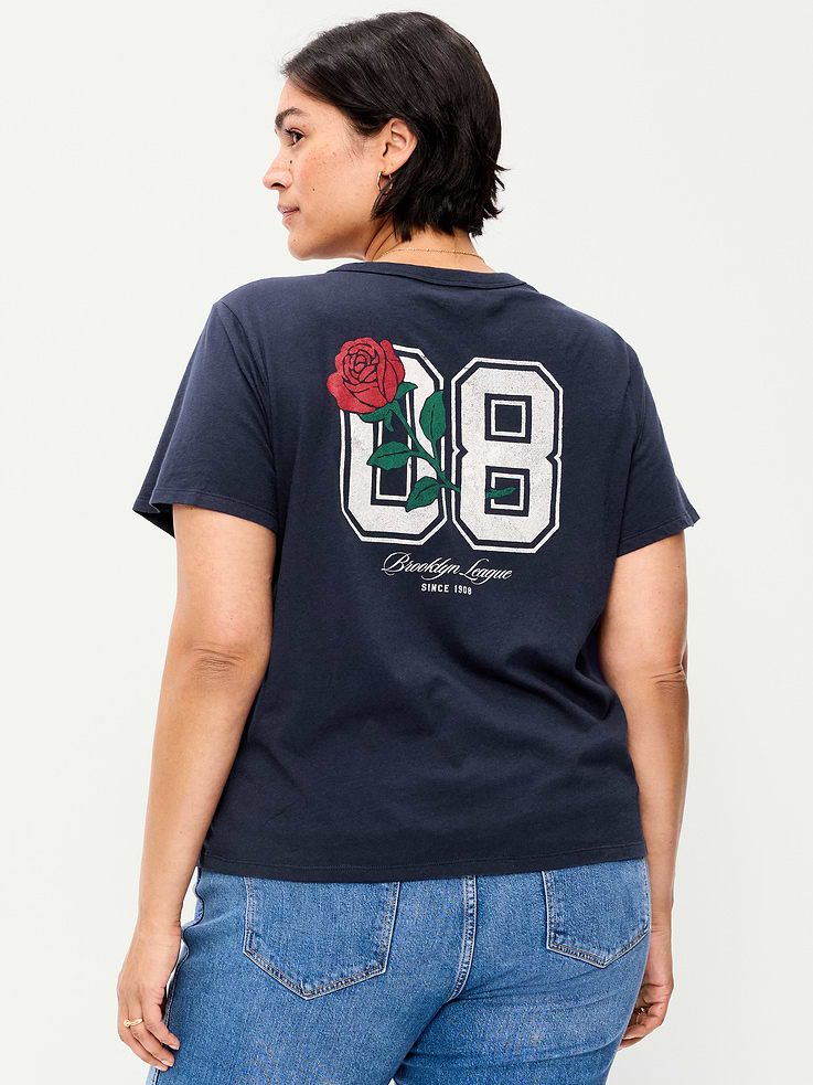 Image 8 de 8, T-shirt passe-partout ras du cou à imprimé
