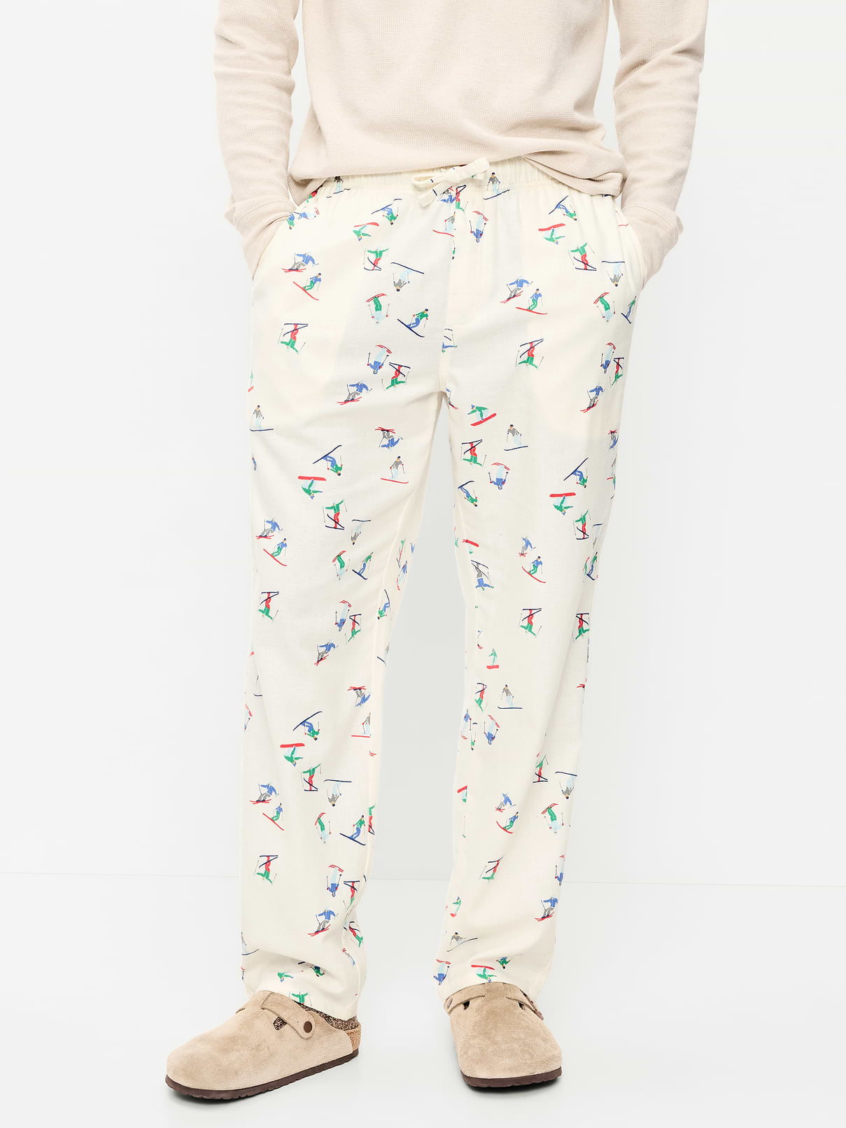 Image 1 of 2, elastic drawstring waist, faux fly, on-seam hip pockets, Product #905036