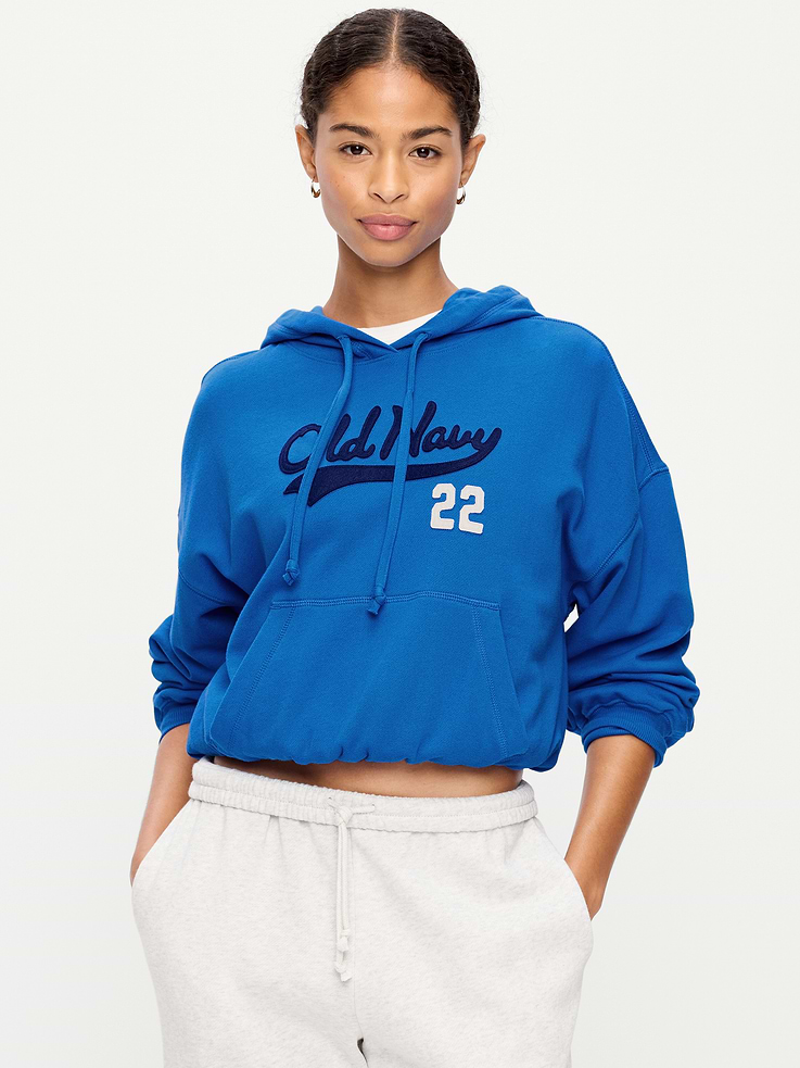 Image 1 of 7, SoComfy. The perfect-weight, never-taking-this-off fleece., built-in hood, drop-shoulder sleeves, kangaroo pocket, shirred cuffs, rib-knit trim, pullover style, Product #909557