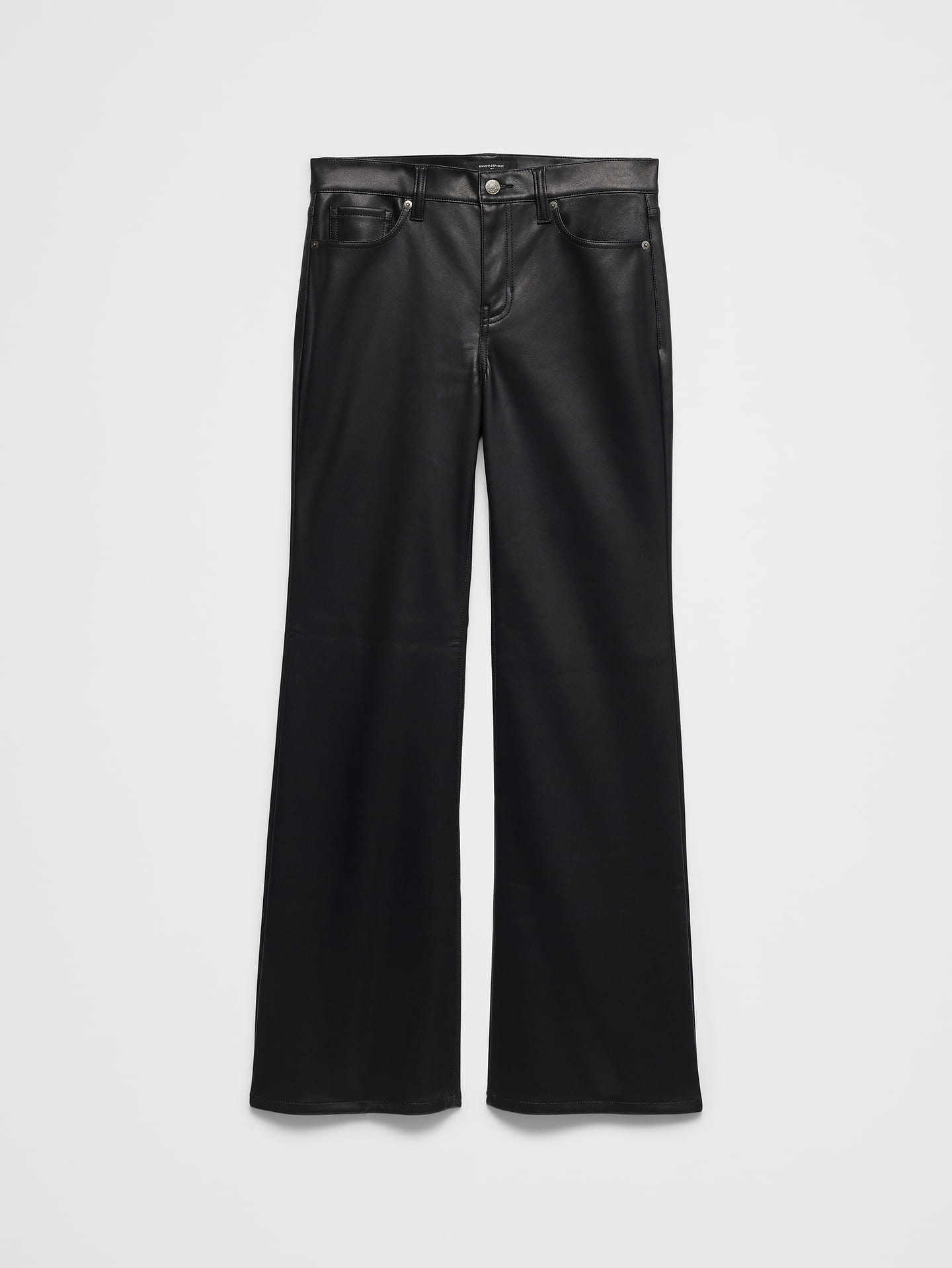 Image 4 of 4, Bootcut-Leg Mid-Rise Vegan Leather Pant