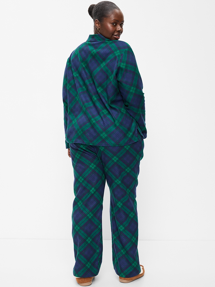 Image 6 of 6, Printed Flannel Pajama Pants Set for Women