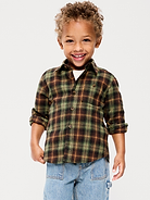Image 1 of 2, spread collar, long sleeves, buttoned cuffs, patch pocket at chest, full length buttoned placket, all-over pattern, Product #908534