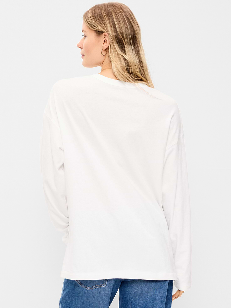 Image 2 of 4, Oversized EveryWear Long-Sleeve Tunic T-Shirt