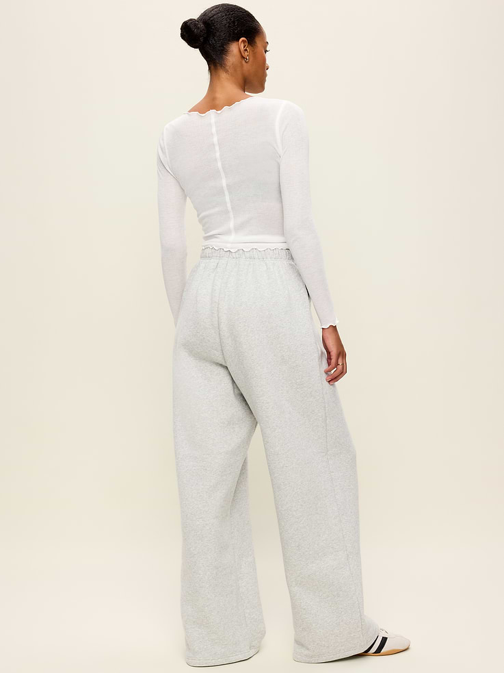 Image 3 of 7, High-Waisted Baseline Fleece Wide-Leg Sweatpants