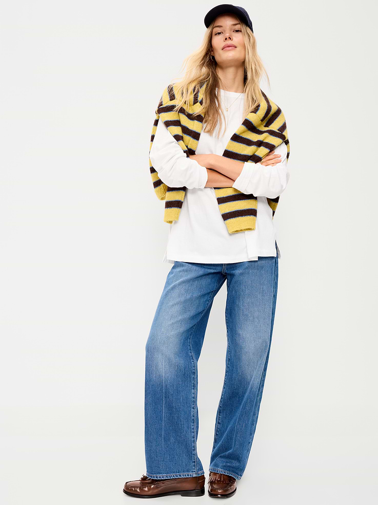 Image 3 of 4, Oversized EveryWear Long-Sleeve Tunic T-Shirt