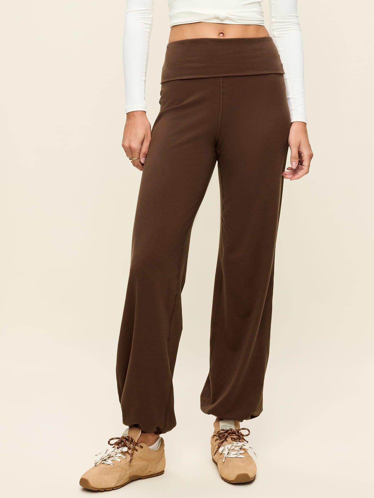 Image 1 of 3, fold-over waistband, breathable, cinched elastic leg openings, Product #903719