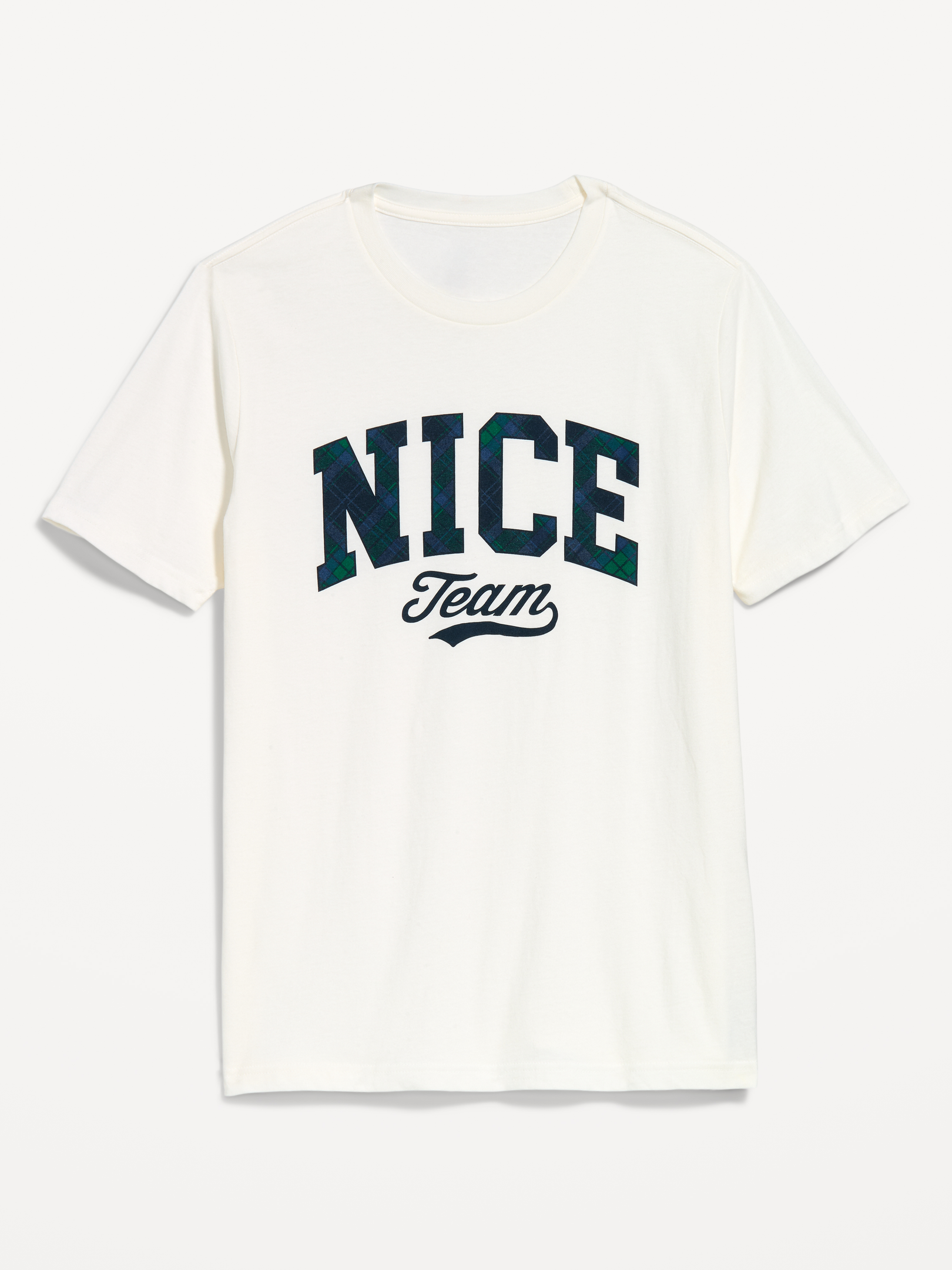 Image 1 of 2, rib-knit crew neck, short sleeves, graphic varies by color, Product #909612
