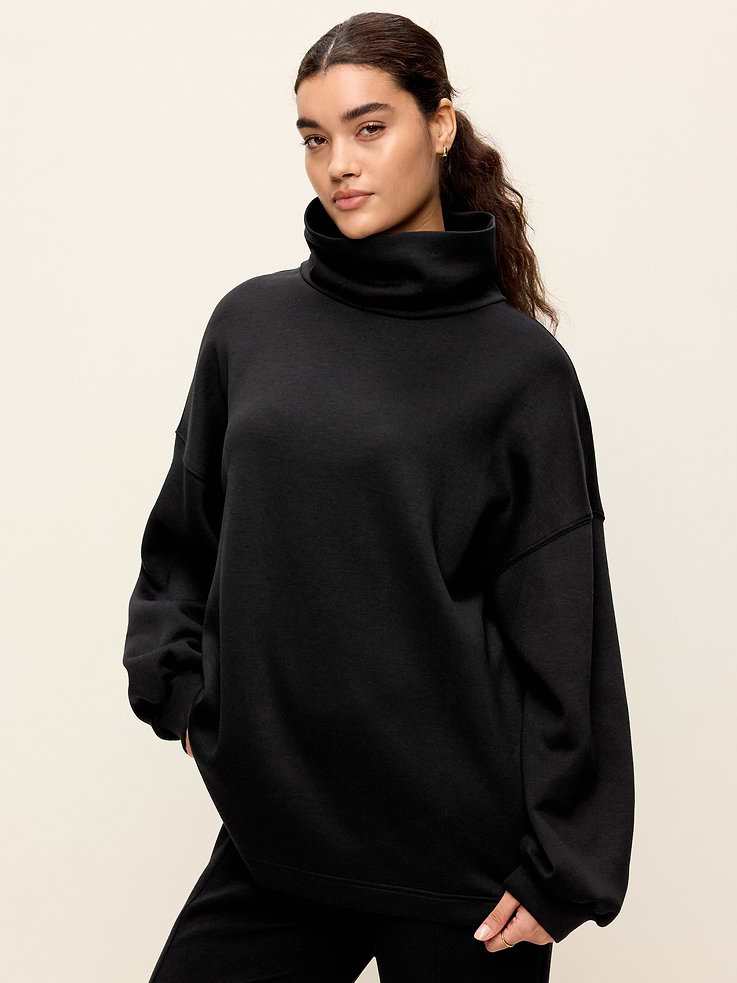 Image 6 of 8, Oversized Bounce Fleece Funnel-Neck Tunic
