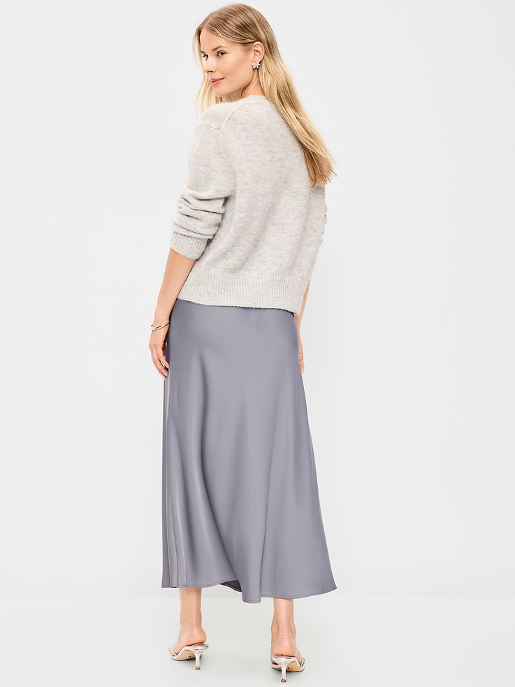Image 3 of 8, Satin A-Line Maxi Skirt