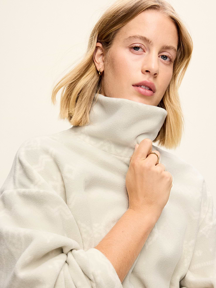 Image 5 of 10, Performance Fleece Bubble-Hem Popover