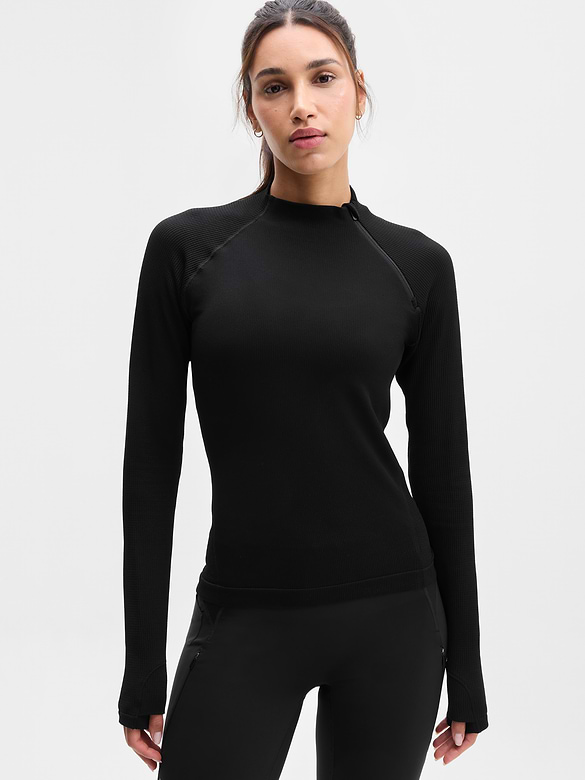 Flurry Seamless Asym Half Zip
