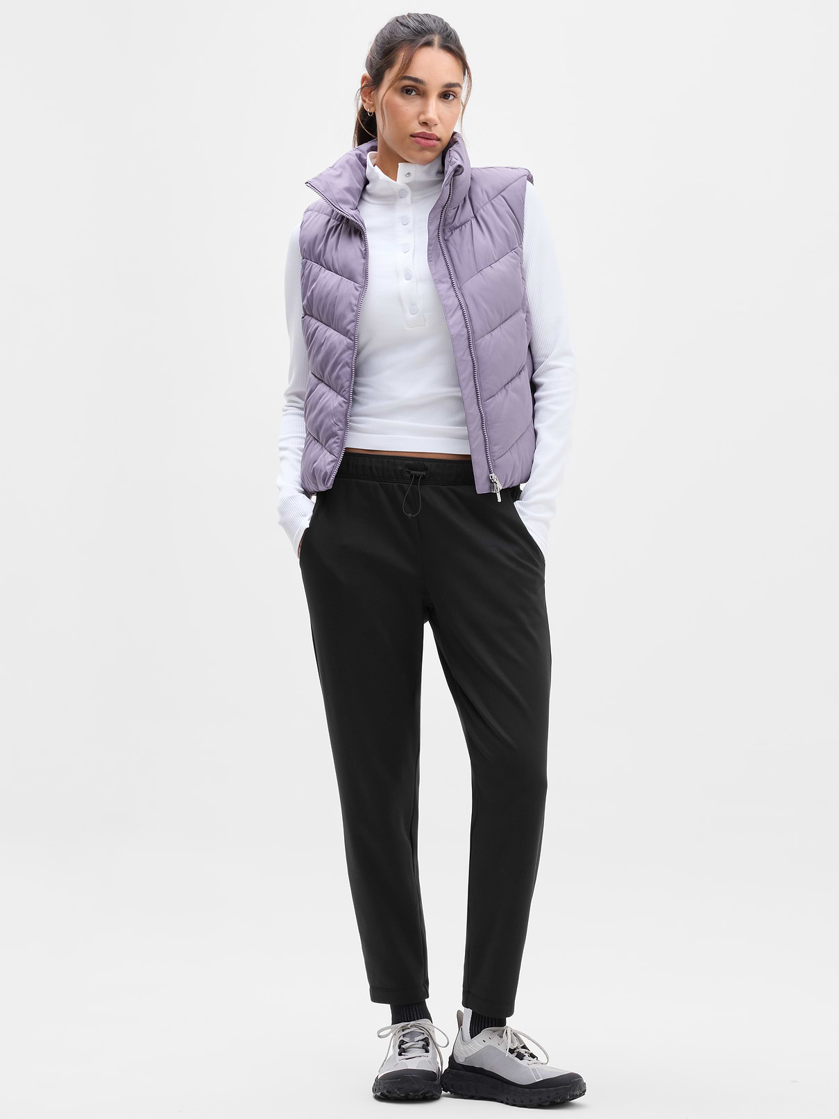 Image 1 of 6, FOR: Layering up to and from your workout, FEEL: Flex Fleece fabric has a cozy, brushed feel with all-around stretch, FAVE: Easy-access side pockets, plus a secure zip pocket for small essentials, Secure zip pockets to store your essentials, Product #1179344