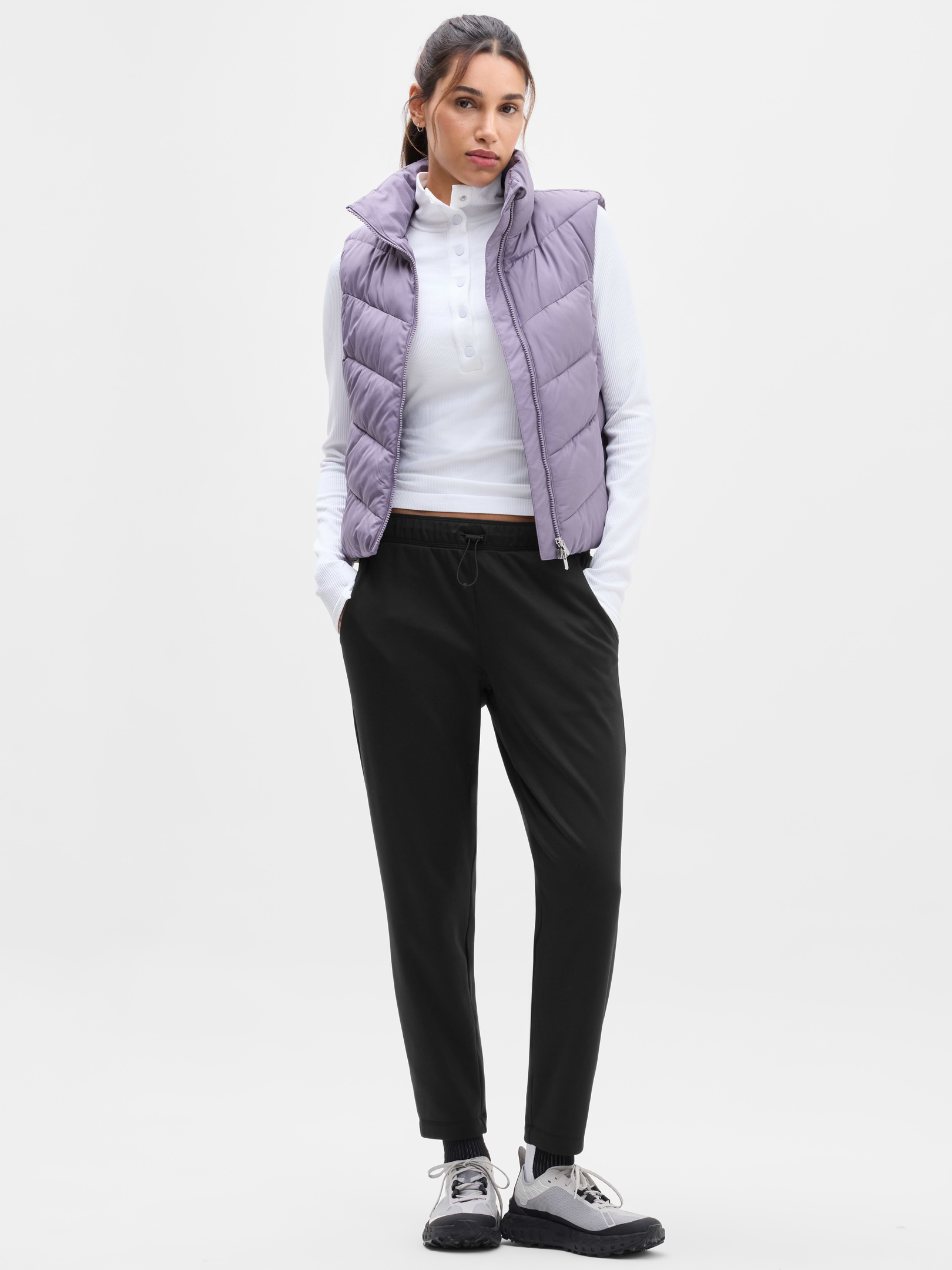 Image 1 of 6, FOR: Layering up to and from your workout, FEEL: Flex Fleece fabric has a cozy, brushed feel with all-around stretch, FAVE: Easy-access side pockets, plus a secure zip pocket for small essentials, Secure zip pockets to store your essentials, Product #1179344