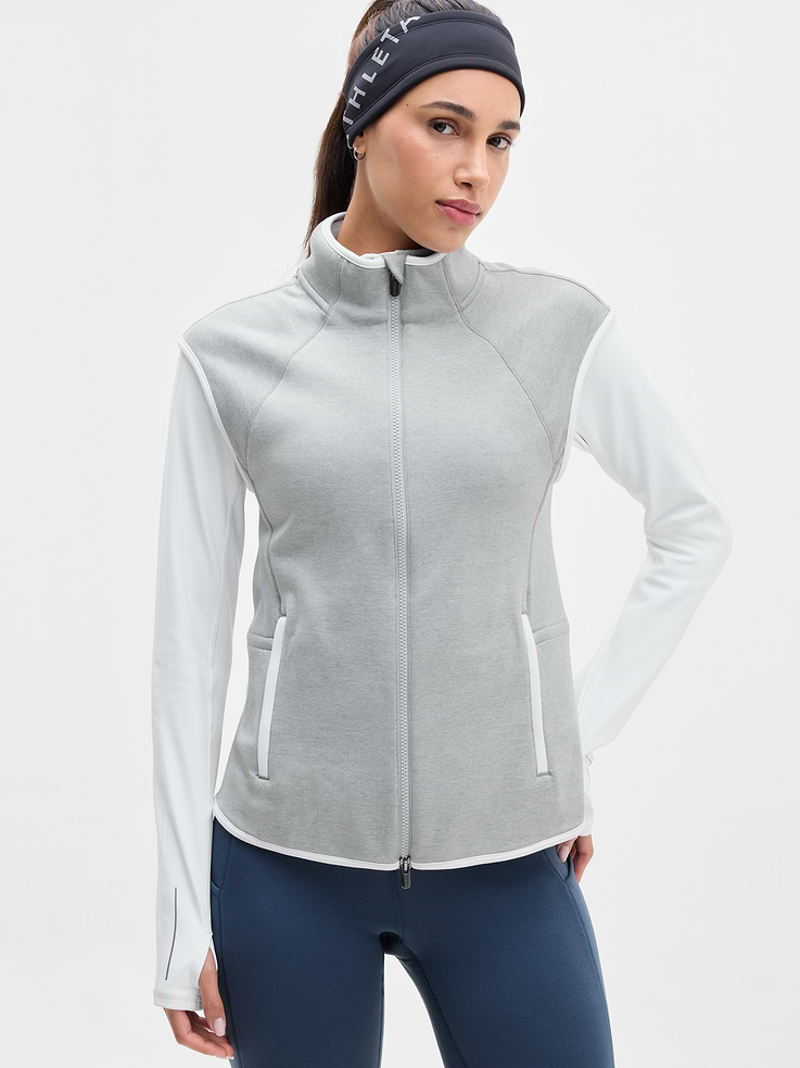 Image 1 of 6, FOR: Layering up to and from your workout, FEEL: Flex Fleece fabric has a cozy, brushed feel with all-around stretch, FAVE: Easy-access side pockets, Secure zip pockets to store your essentials, Adjustable bungee cord on waist make customizing your fit a cinch, Product #1179339